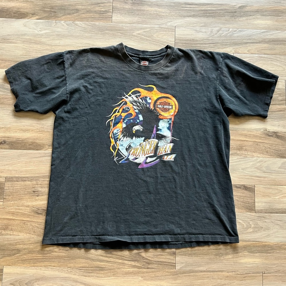 Vintage Single Stitch Harley Davidson 90s Graphic Eagle Oversized Tee T-Shirt
